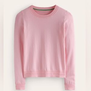 Boden Catriona Cotton Crew Jumper Sweater Powder Pink W XL